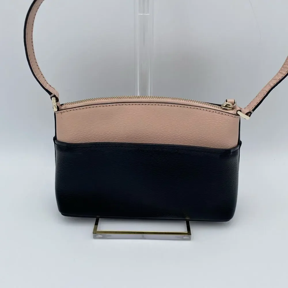KATE SPADE New York Light Pink Black Leather Jeanne Crossbody Shoulder Bag 6x9x3
